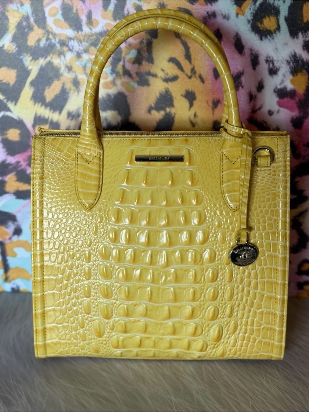 BRAHMIN SMALL CAROLINE BUTTERCUP NWT Bright Sunny Yellow FIRM